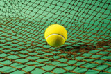 Powerful Tennis Strike: Ball Over the Net
