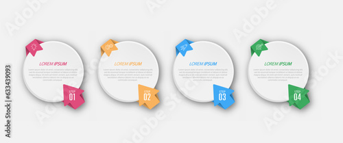 nfographics. 4 stages of development, marketing, workflow or plan. Business strategy with icons