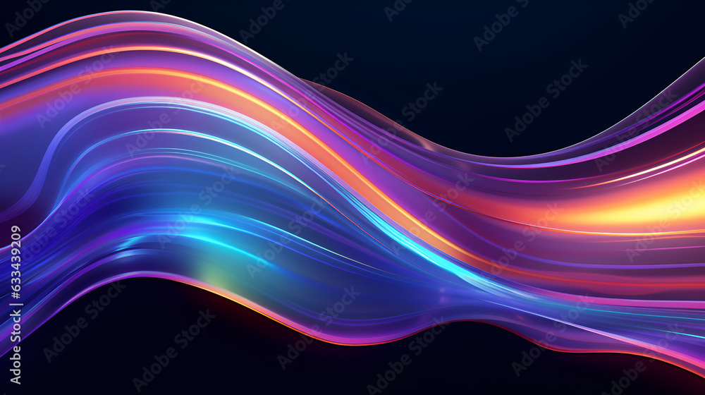 Big Neon Wave Background, Ai generated Big Neon Wave Background, Ai generated