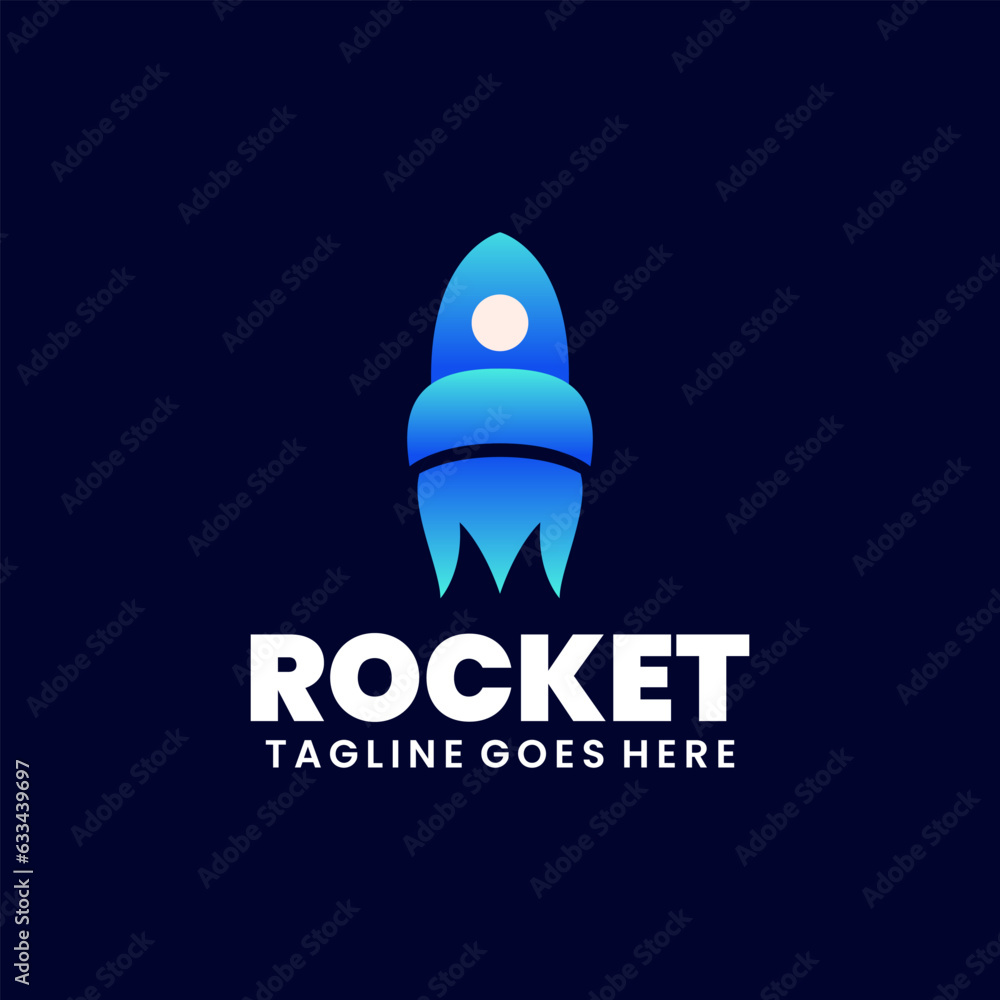 Rocket illustration logo design colorful