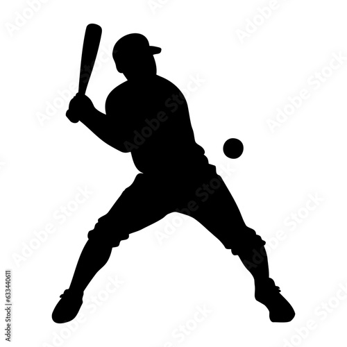 Baseball player silhouette. Vector illustration