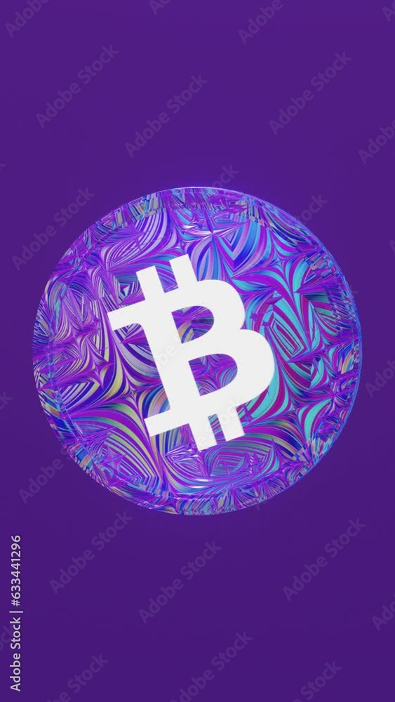 Cryptocurrency, modern with an NFT-style background and bitcoin, inspired by Technology, Business, Finance and Innovation, 3d, Animation