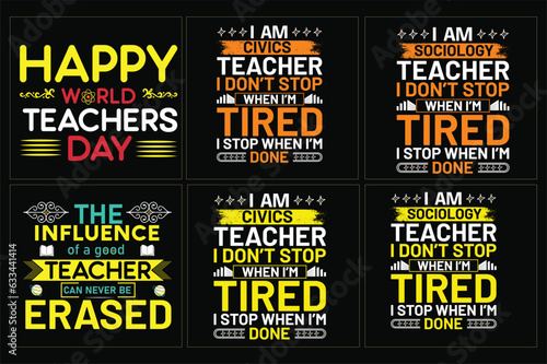 Set of teacher  typography t shirt, Teachers day t shirt bundle