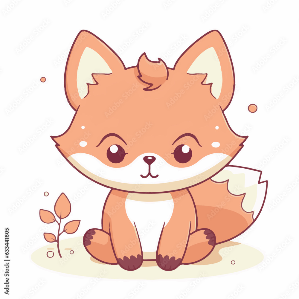 Logo vector illustration of an Kawaii Fox Logo vector illustration of an Kawaii Fox