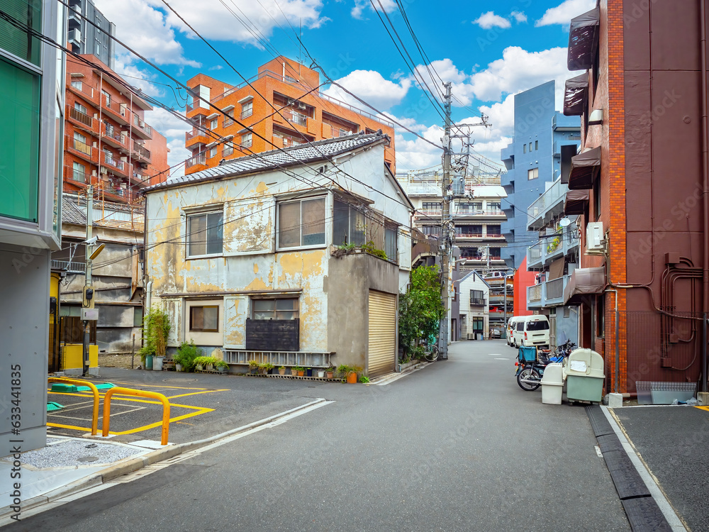 City of Tokyo. Japanese architecture. Residential area in Tokyo. Empty road. Cityscape of Tokyo. Tourism in Japan. Panel buildings in Japan. Regions of asia. Japan cityscape on sunny day City of Tokyo. Japanese architecture. Residential area in Tokyo. Empty road. Cityscape of Tokyo. Tourism in Japan. Panel buildings in Japan. Regions of asia. Japan cityscape on sunny day