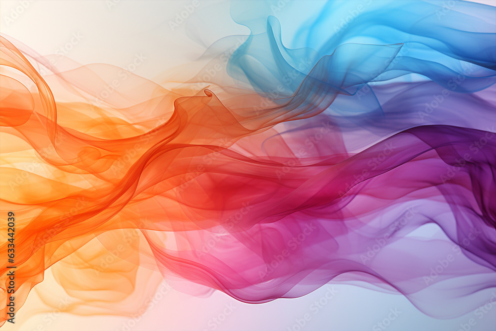 Obraz premium Abstract colorful, multicolored smoke spreading, bright background. AI Generative