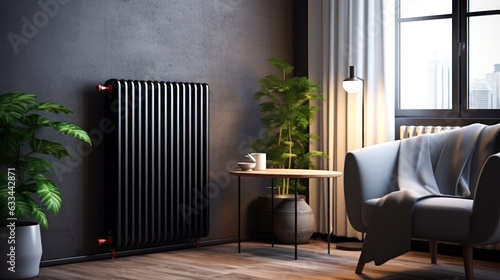 warm lounge zone with heaters generative ai
