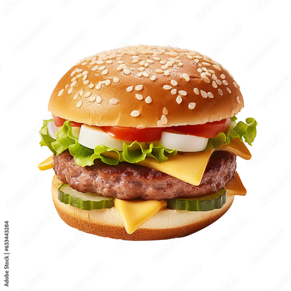So Yummy hamburger isolated on transparent background So Yummy hamburger isolated on transparent background