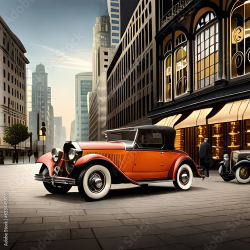vintage car 1929 Vintage, elegant. Cars from this period often reflected the optimism and prosperity of the 1920s, before the stock market crash and the Great Depression. photo