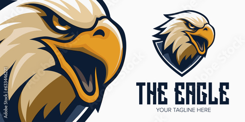 Furious Eagle Mascot: Modern Sport Logo Design & Vector Illustration Concept for Team Apparel & Emblems