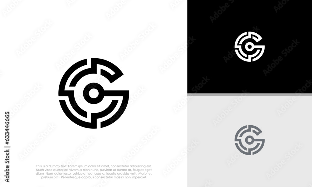 Initials G logo design. Initial Letter Logo. Innovative high tech logo template. Initials G logo design. Initial Letter Logo. Innovative high tech logo template.