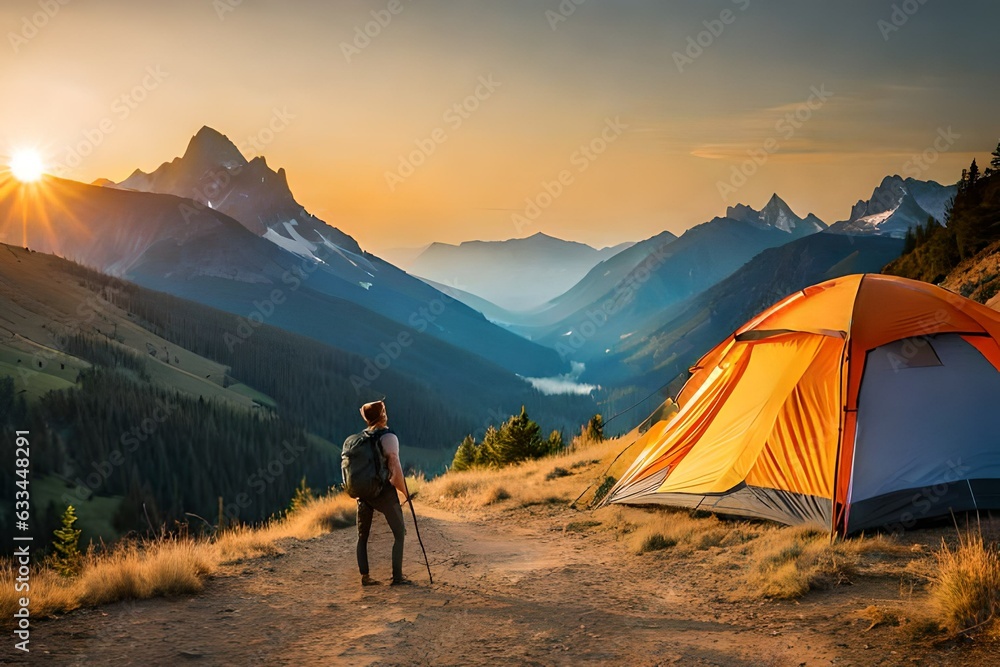 Fototapeta premium camping in the mountains