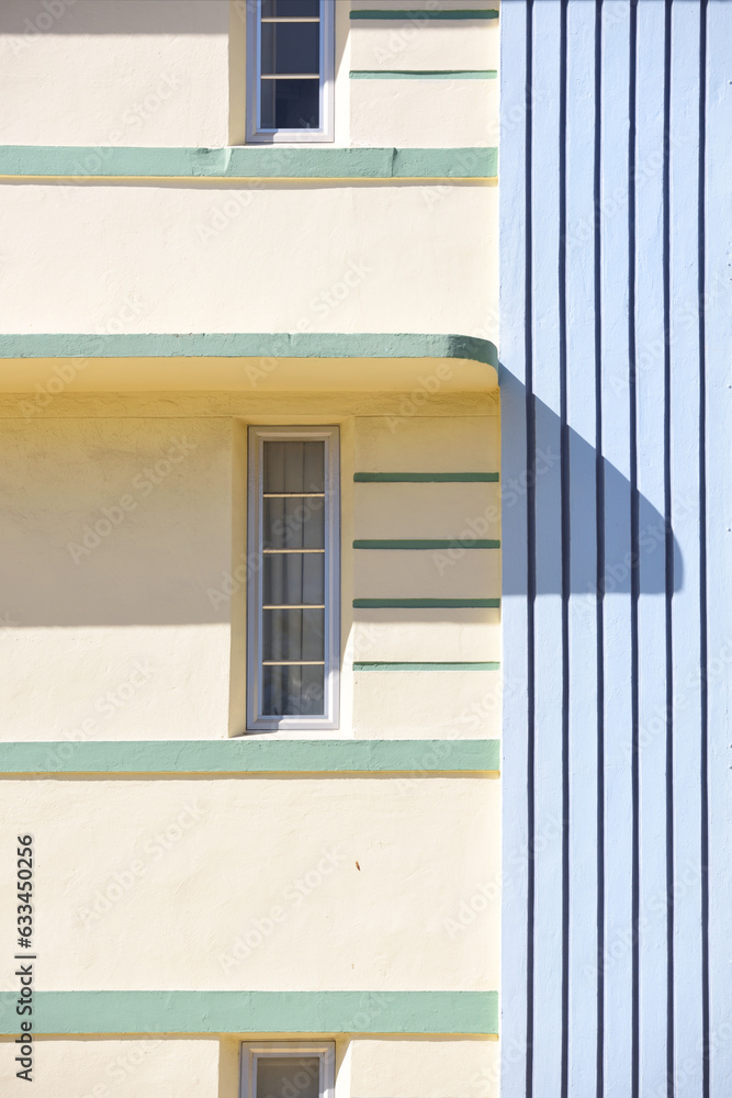 Miami. Art deco district. Geometries painted by the sky and light. Miami. Art deco district. Geometries painted by the sky and light.