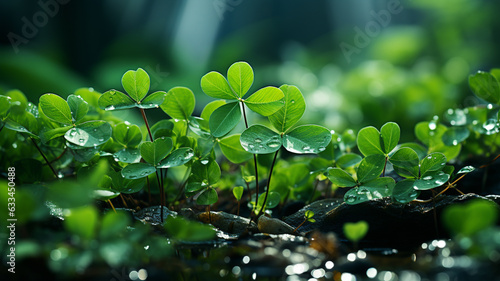 green clover leaf in the forest