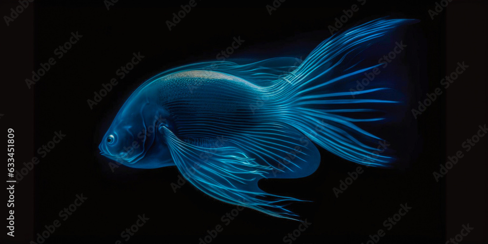 Fototapeta premium Marine life in the deep ocean - Generative AI