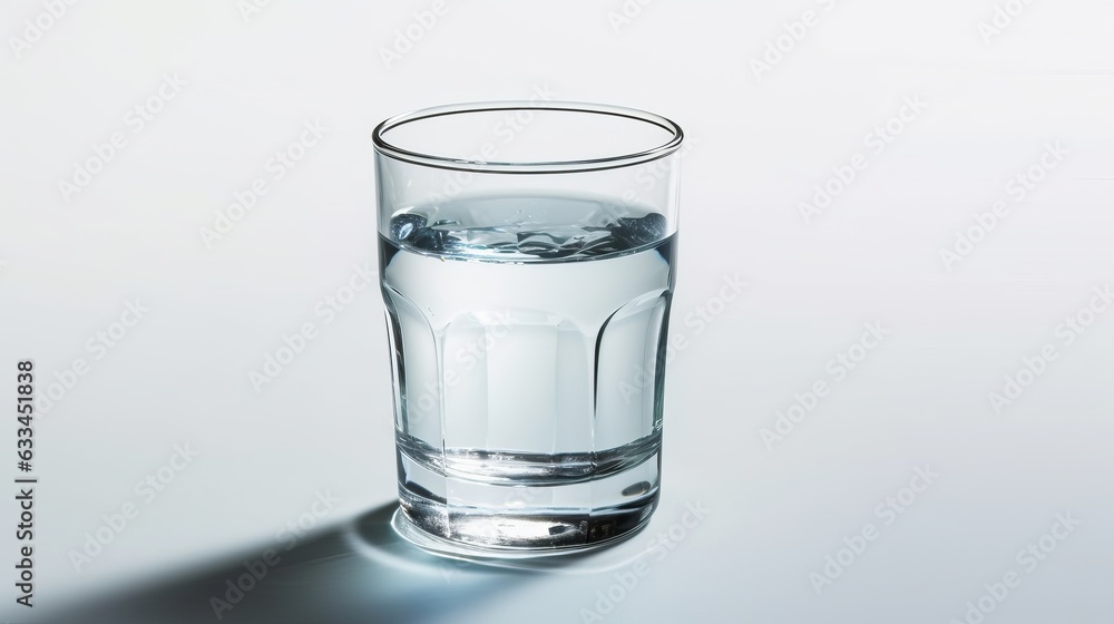 Pure water in glass on table Pure water in glass on table