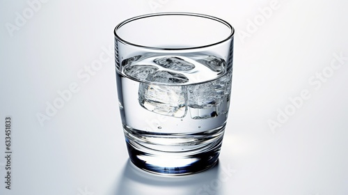 Pure water in glass on table photo