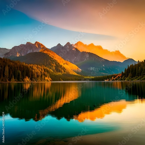 sunset over lake © Ahmad