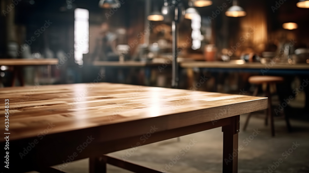 Empty table top good for product display Empty table top good for product display