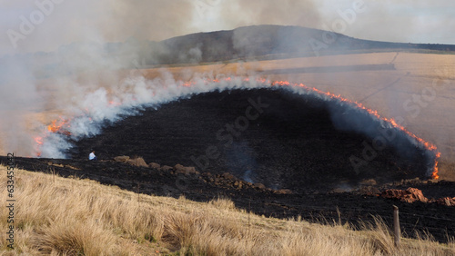 Burning fields of veld / grassland