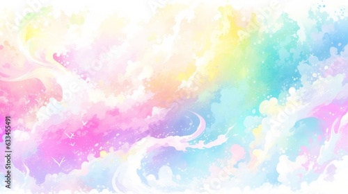 Watercolor rainbow haze fantastic material background. 