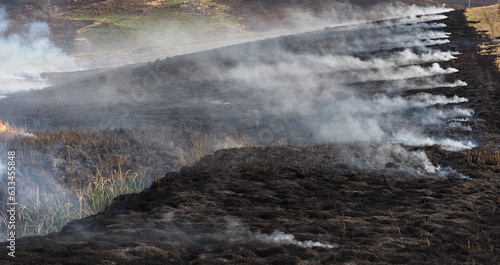 Burning fields of veld / grassland