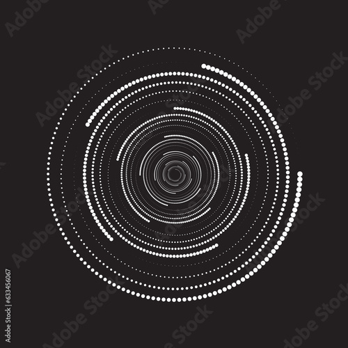 Dotted Spiral Vortex Vector Illustration Flat Design