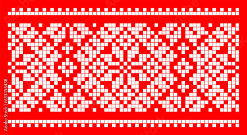 Vector illustration of Ukrainian ornament in ethnic style, identity, vyshyvanka, embroidery for print clothes, websites, banners
