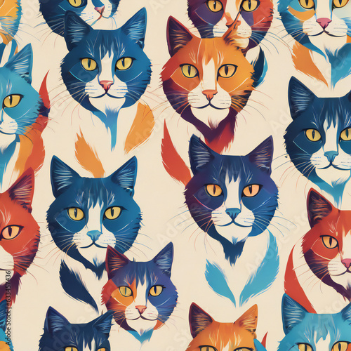 Cat illustration  detailed  vibrant colors