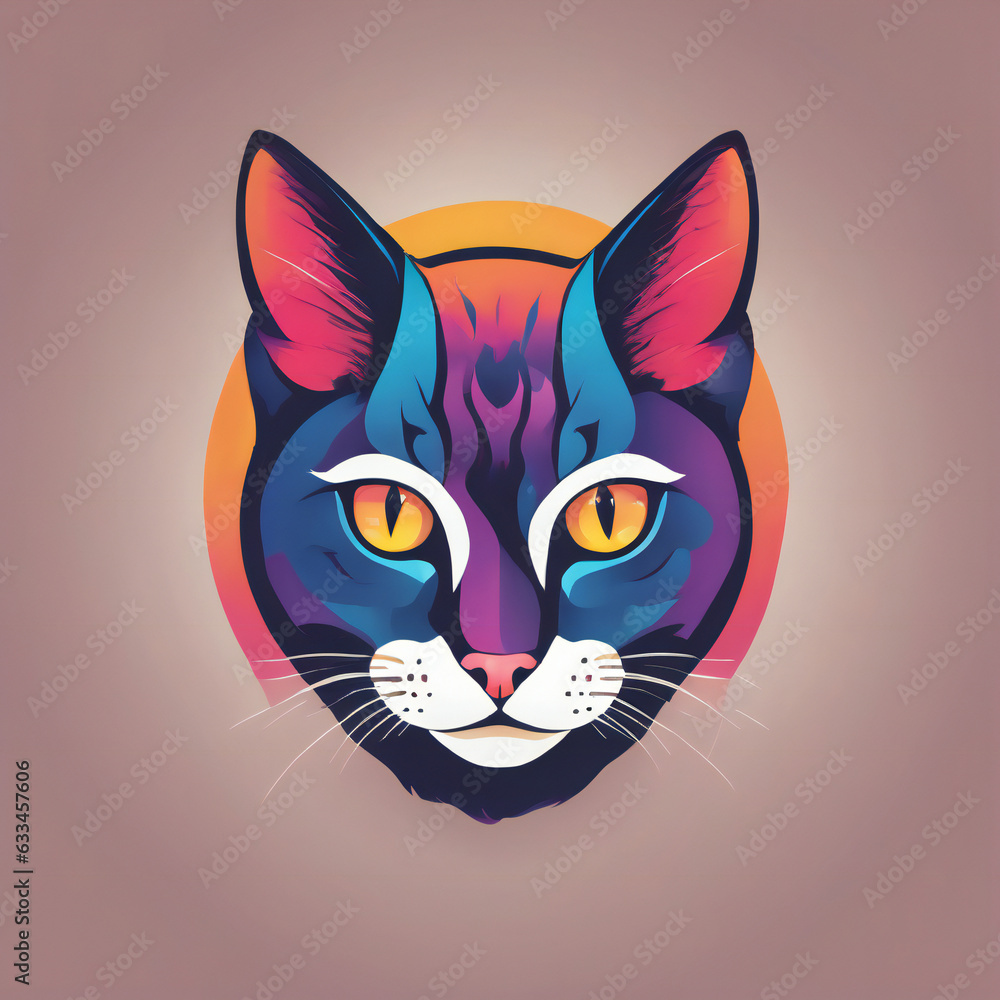 Cat illustration, detailed, vibrant colors Cat illustration, detailed, vibrant colors