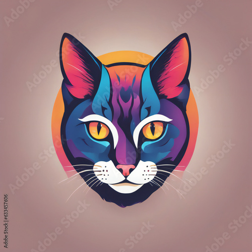 Cat illustration, detailed, vibrant colors © Alborz