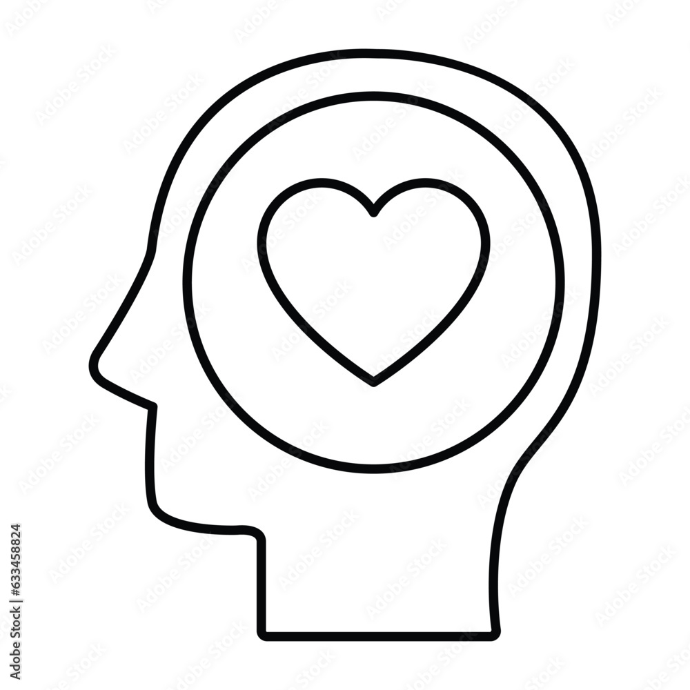 Charity Mind Icon In Outline Style