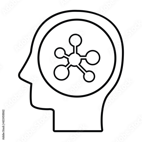 Mind Planning Icon In Outline Style