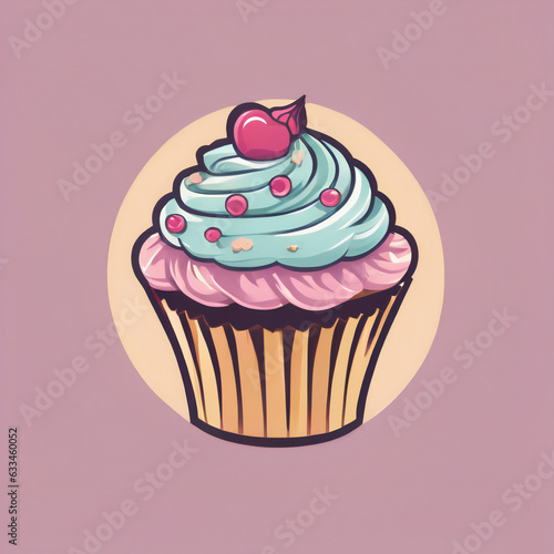 Cupcake illustration  detailed  pastel colors