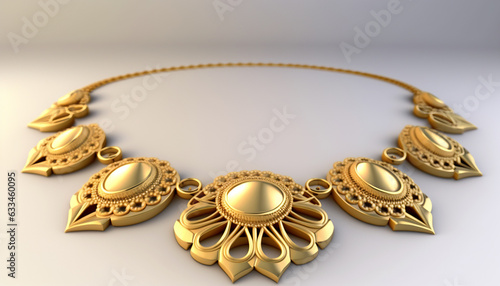 Gold necklace simple design Ai generated ar