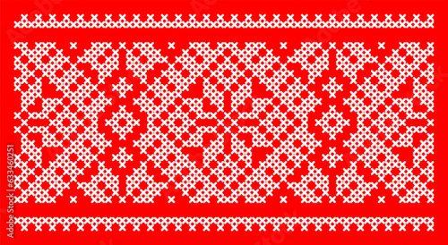 Vector illustration of Ukrainian ornament in ethnic style, identity, vyshyvanka, embroidery for print clothes, websites, banners