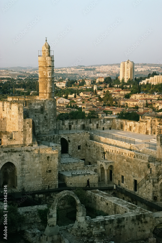 Minaret in the Muslim quarter of Jerusalem's Old City; Jerusalem, Israel