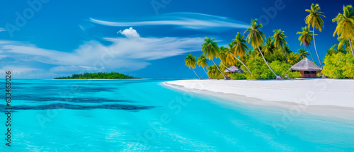 Maldive islands panorama - Generative AI