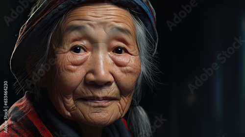 Portrait of Asian Elder Woman. Concept of Graceful Aging, Cultural Diversity, Wisdom and Experience, Facial Expressions, Capturing Character, Intergenerational Connections, Ethnic Heritage.