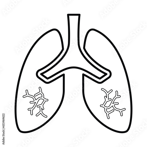 Lungs Icon In Outline Style