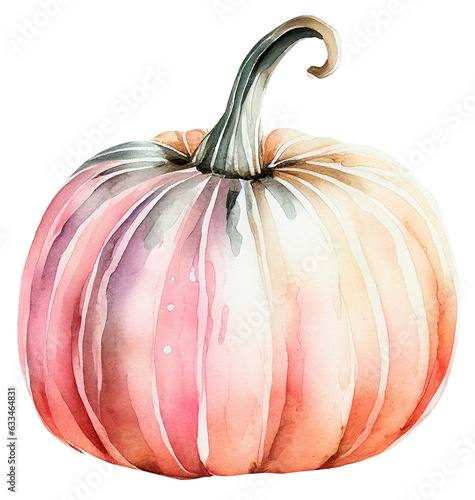Pink Watercolor Pumpkin