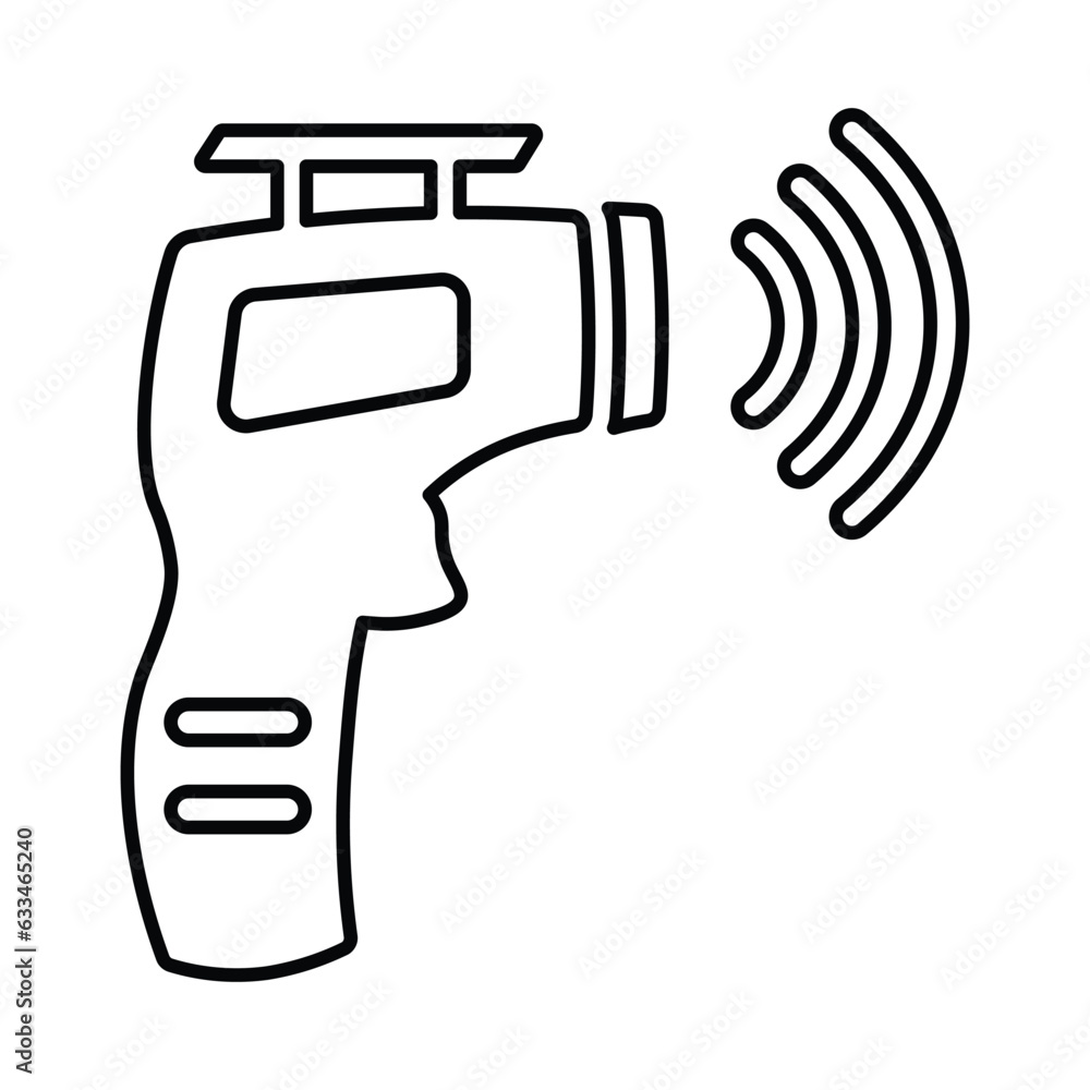 Temperature Gun Icon In Outline Style Temperature Gun Icon In Outline Style