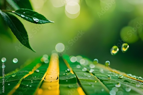 water drops on leaf