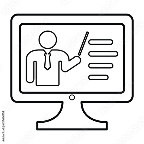 Online Training Icon In Outline Style photo