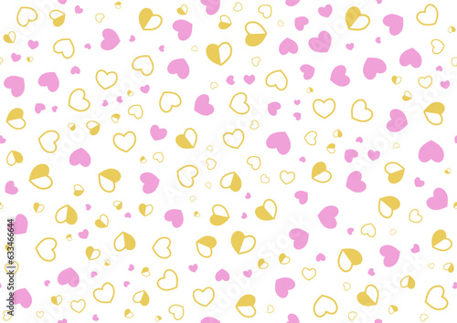 Seamless pattern with colored hearts. Template for textures, textiles, wallpapers, banners, invitations and simple backgrounds. Layout for cover, poster, postcard, interior and decorative art