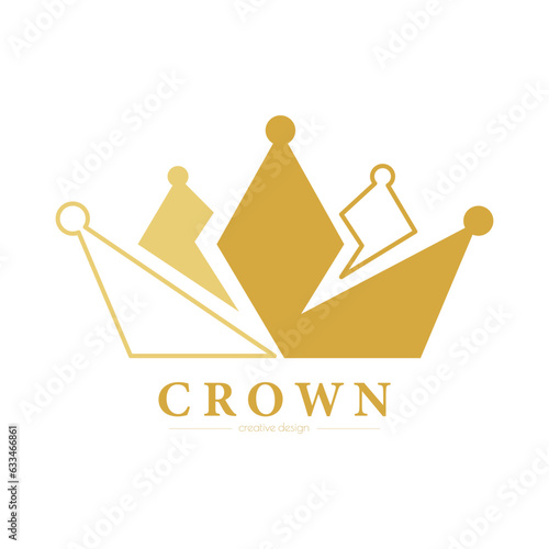 Golden royal crown. A mock-up of a symbol of luxurious imperial power, wealth and luxury. template for logo, brand and corporate design