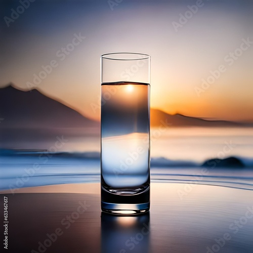 water glass generative by AI technology