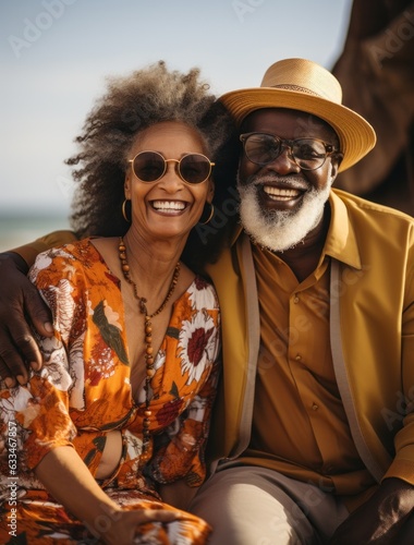 Romantic senior couple by the ocean during vacation holiday. Perfect elderly couple enjoying spending some quality time together after retirement