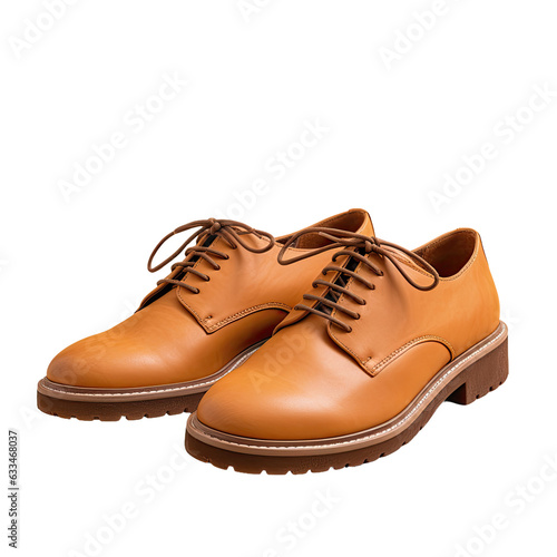 Men s leather shoes on transparent background