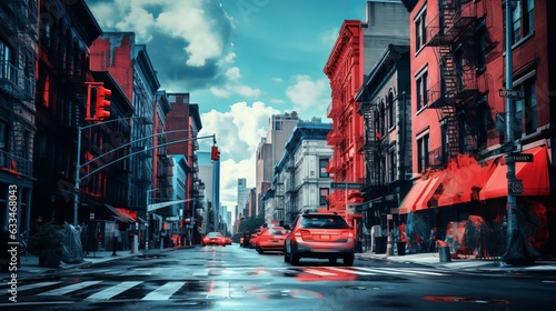 NYC street view in the Soho neighborhood of New York City